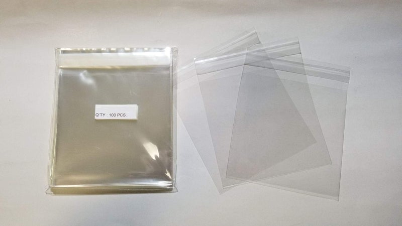 UNIQUEPACKING 100 Pcs 6 7/16 X 6 1/4 Clear Resealable Cello Cellophane Bags Good for 6x6 Square Card - Image 1